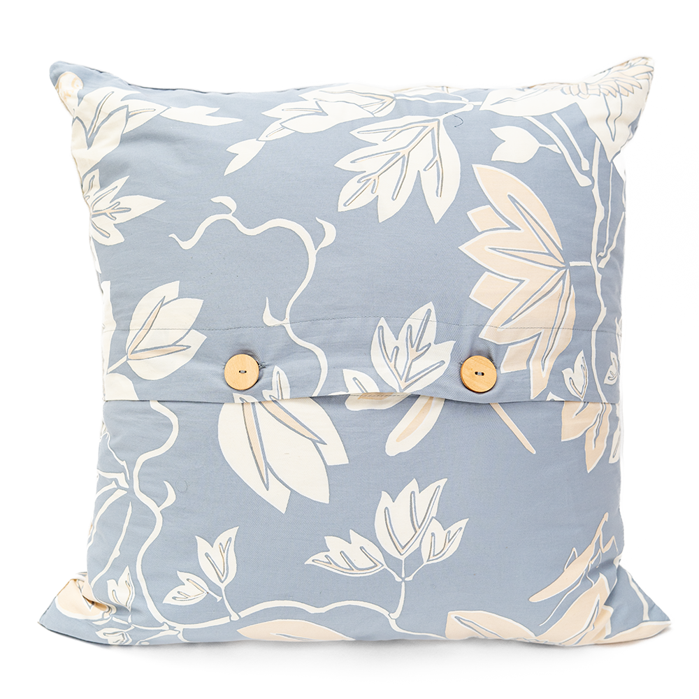 Big Passion Flower Dove Organic Cushion Cover, 50 cm