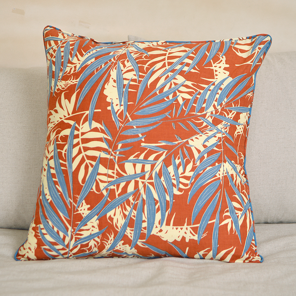 Palm Blue Spice Cushion Cover, 50 cm