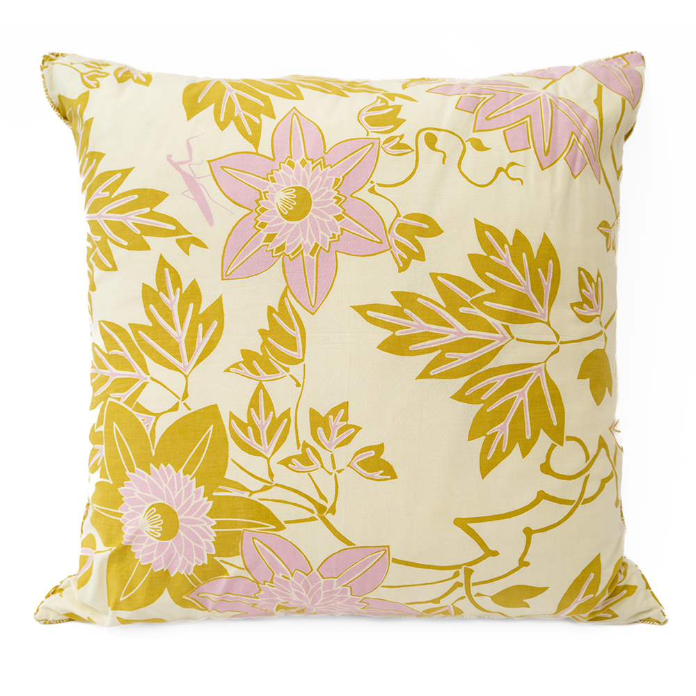 Big Passion Flower Chartreuse Cushion Cover, 65 cm