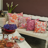 Big Passion Flower Orange Pink Cushion Cover, 65 cm