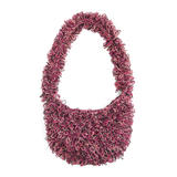 Fluffy Crocheted Handbag Claret