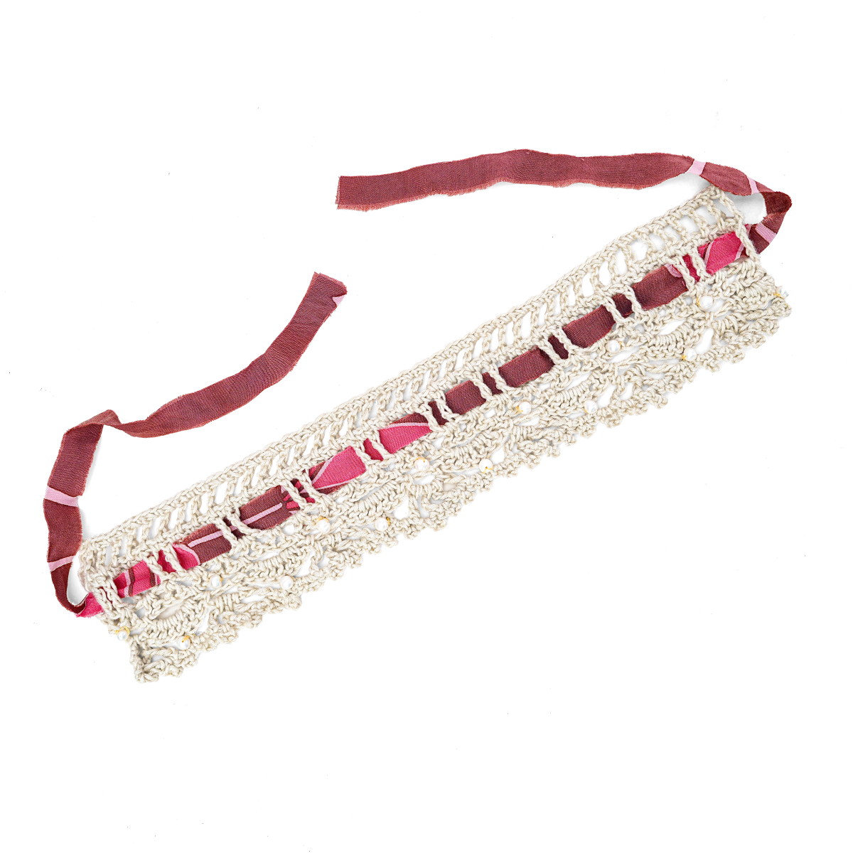 Natural Beaded Crochet Choker