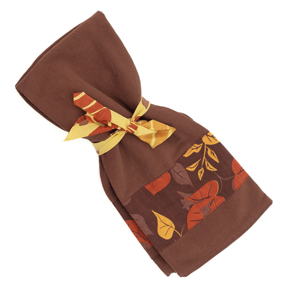 Bougainvillea brown Tea Towel - set/2