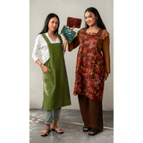 Bougainvillea Brown Crossback Reversible Apron