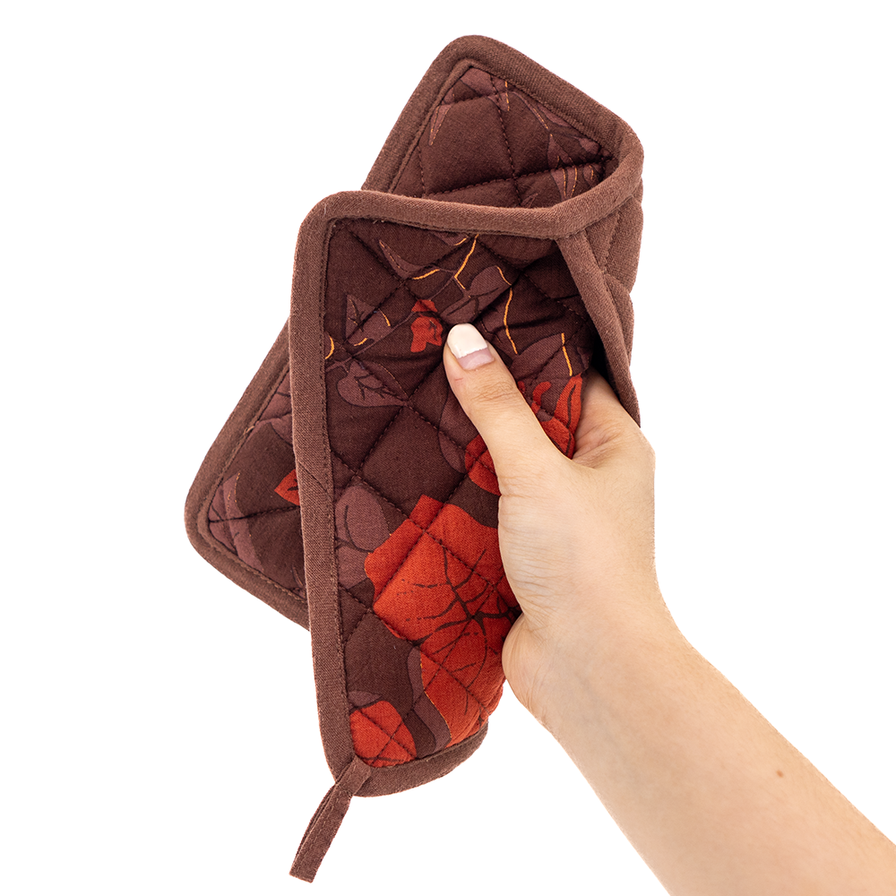 Bougainvillea Brown Pocket Pot Holder Bougainvillea Brown