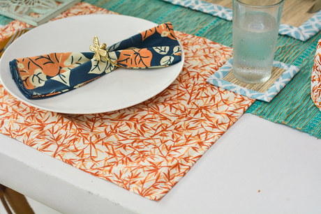 Bougainvillea Navy Spice Napkins set of 4 - SALE HOMEWARES