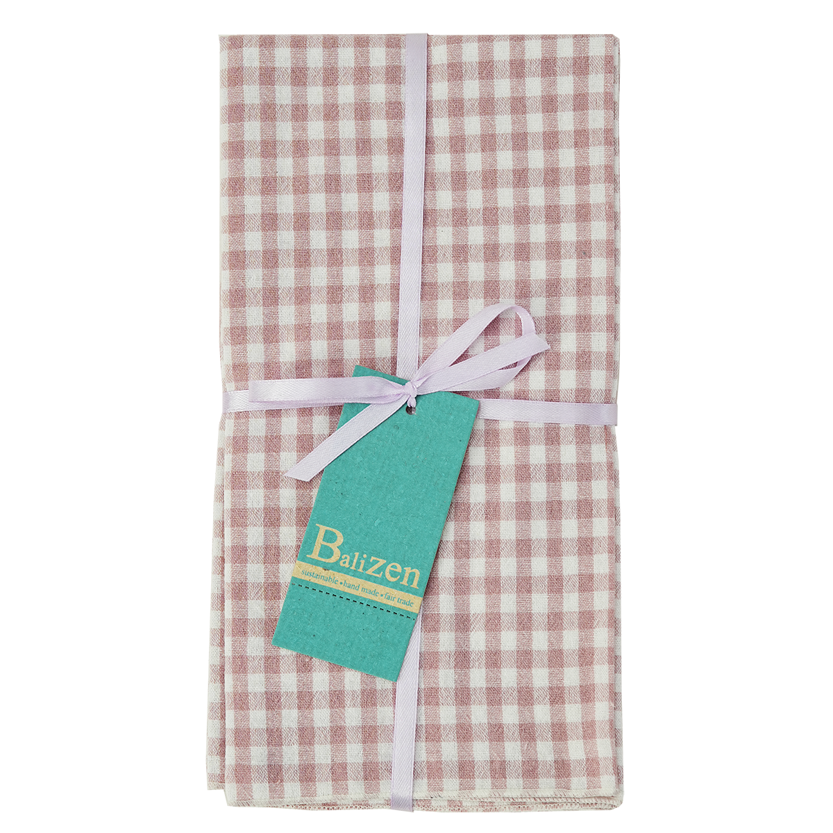 Set 4 Serbet Motif Gingham Warna Blush