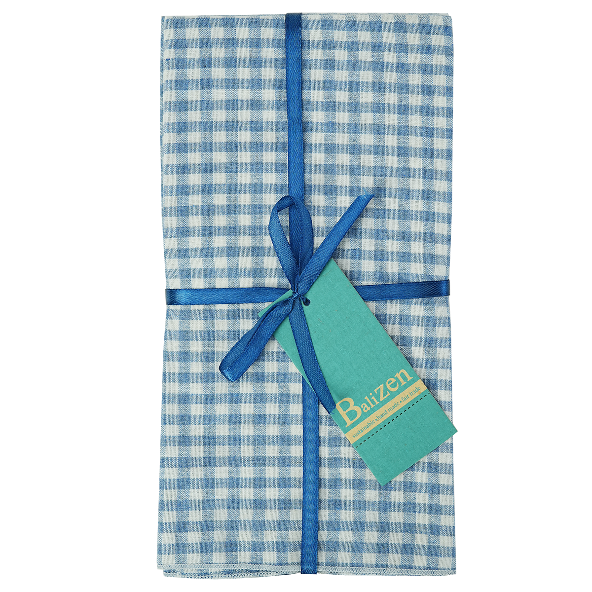 Set 4 Serbet Kotak-kotak Biru