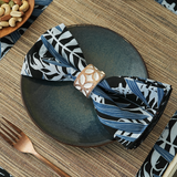 Set 4 Serbet Warna Biru Palm Black