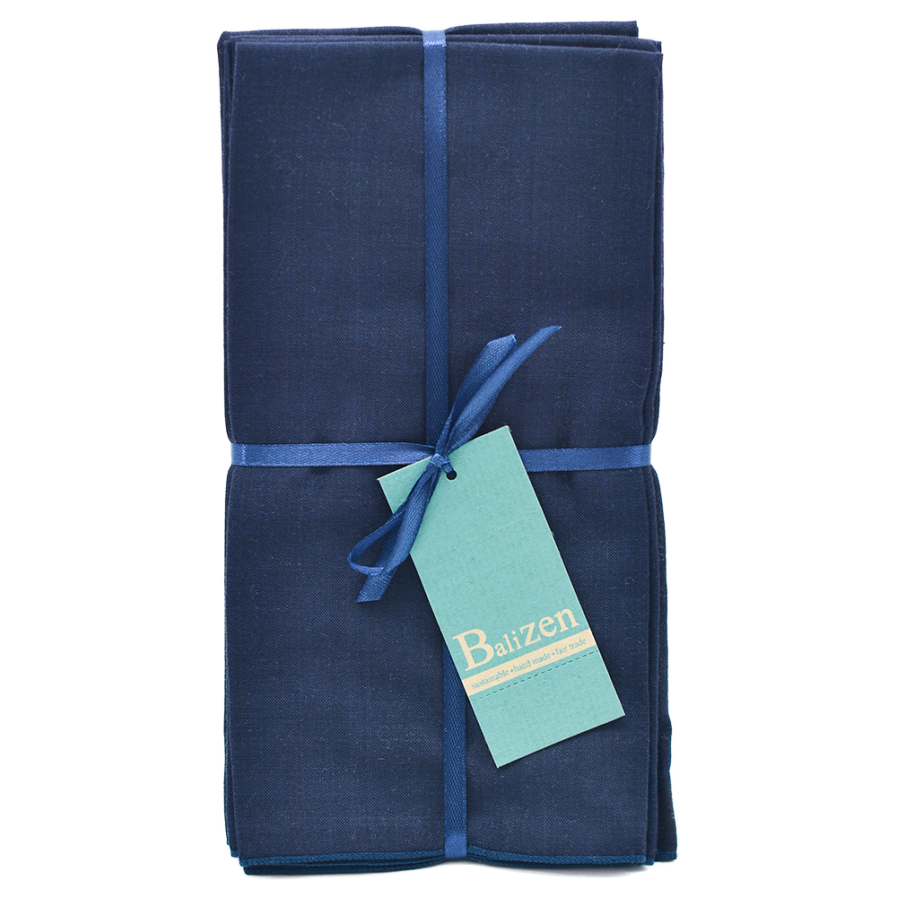 Navy Balinese Cotton Napkins - set of 4 - SALE HOMEWARES