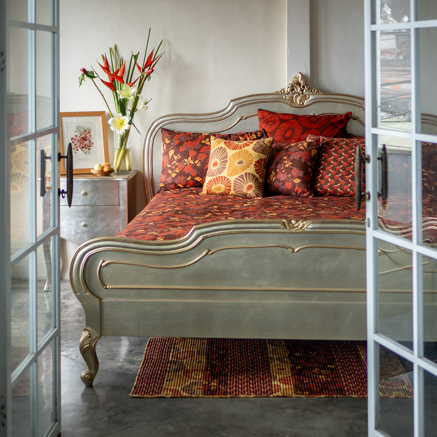 Bougainvillea Brown Duvet Cover in 2 Sizes