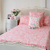 Hydrangea Bright Coral Duvet Cover in 2 Sizes