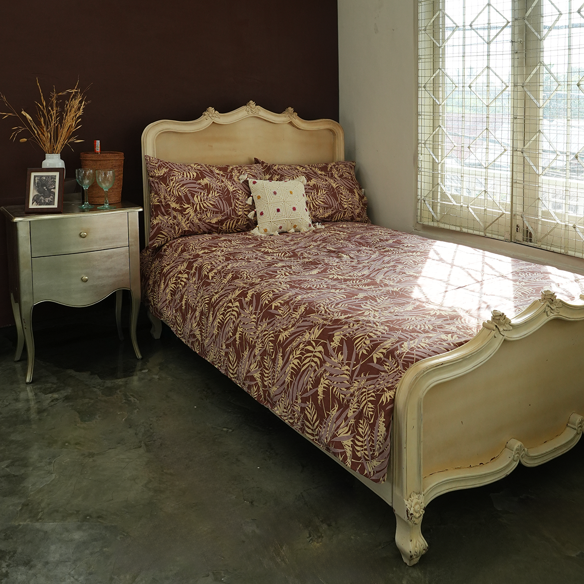 Sarung Selimut Palm Lavender Sienna dalam 2 Ukuran