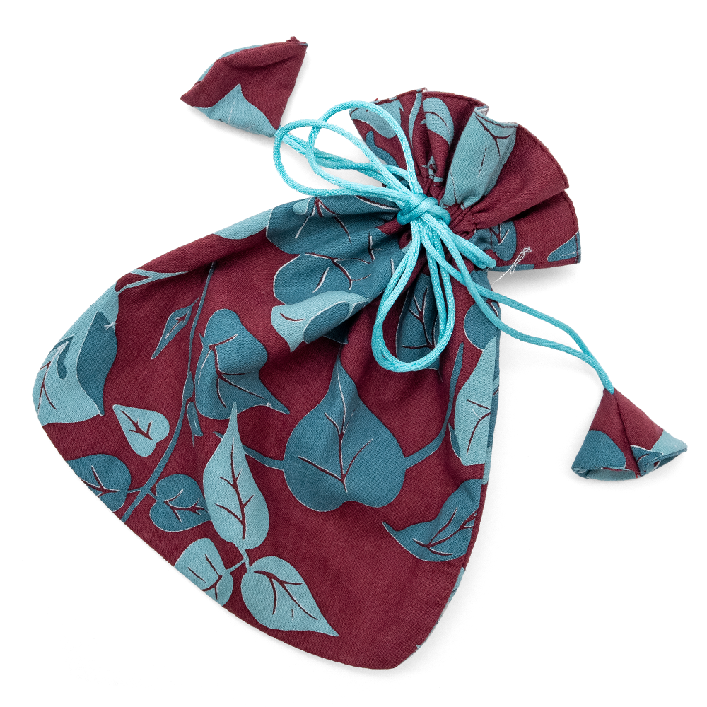 Bougainvillea Burgundy Drawstring Bag, Small