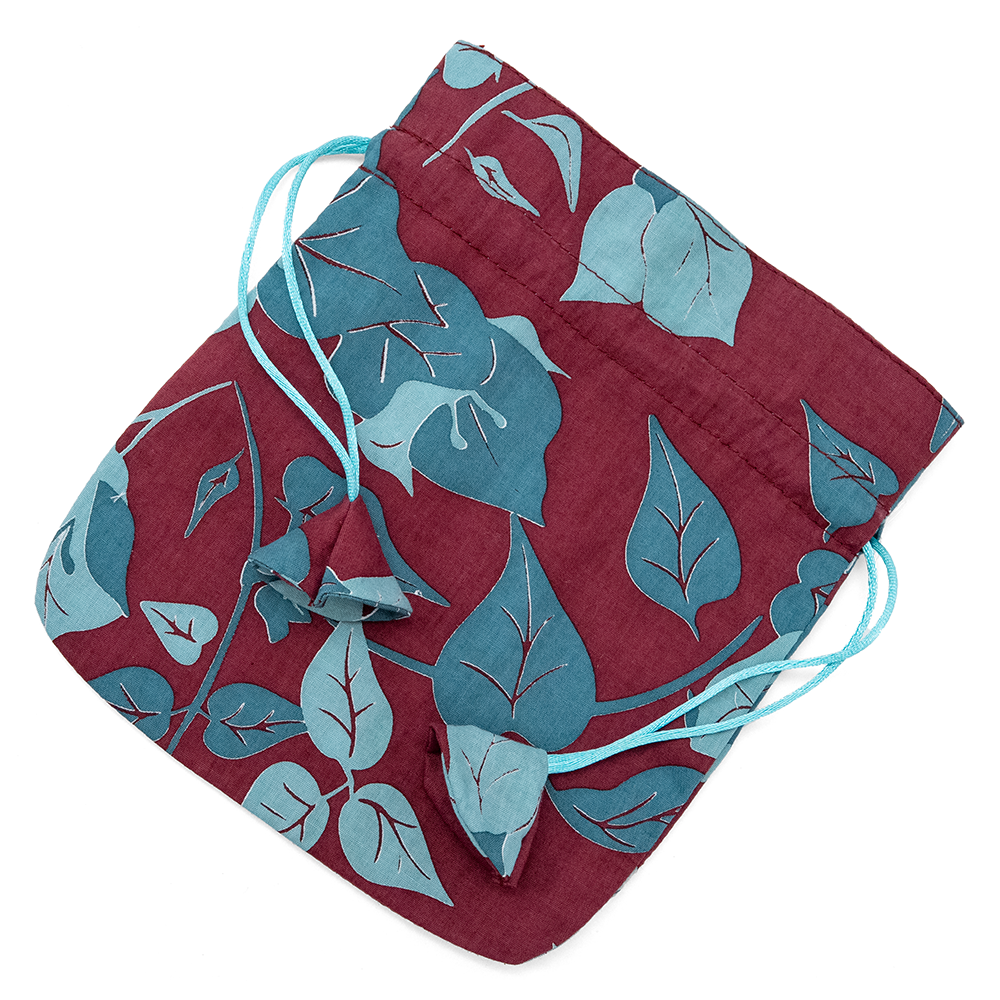 Bougainvillea Burgundy Drawstring Bag, Small