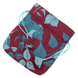 Bougainvillea Burgundy Drawstring Bag, Small