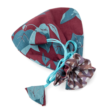 Bougainvillea Burgundy Drawstring Bag, Small