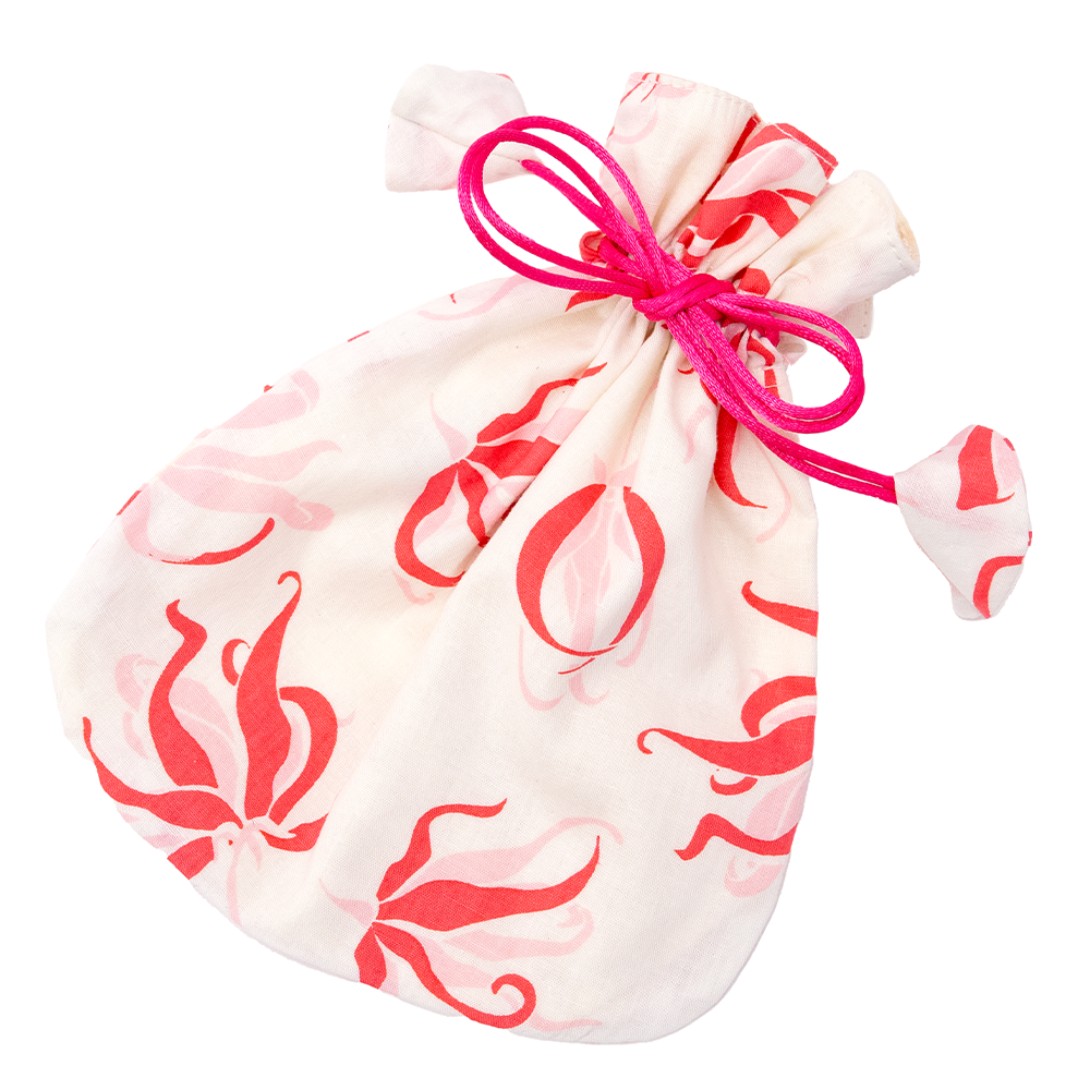 Ylang Ylang Pink Drawstring Bag, Small