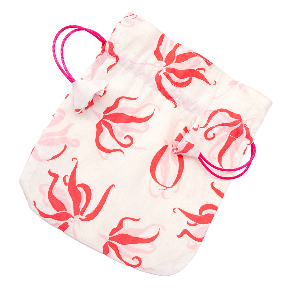 Ylang Ylang Pink Drawstring Bag, Small