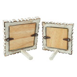 Bingkai ukiran putih ukuran XS, set isi 2.