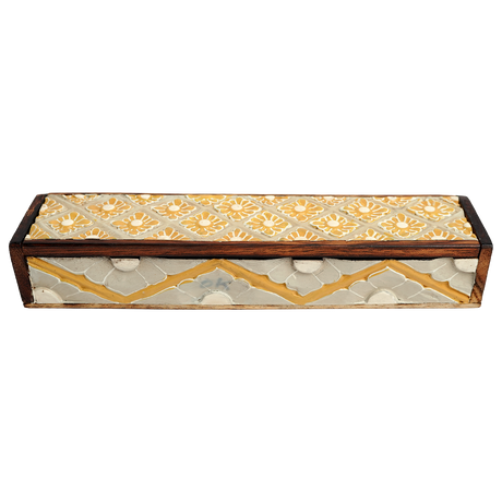 Warm Carved Flower Pencil Box, Small