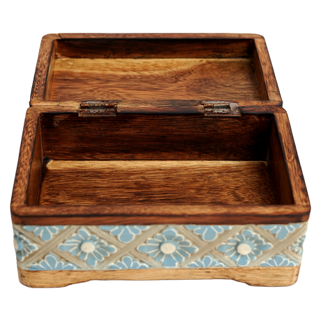 Cool Carved Flower Pencil Box, Large