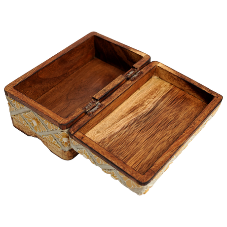 Warm Carved Flower Pencil Box, Large
