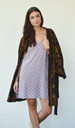 Hand Loomed Ikat Robe Brown (lined) - one size
