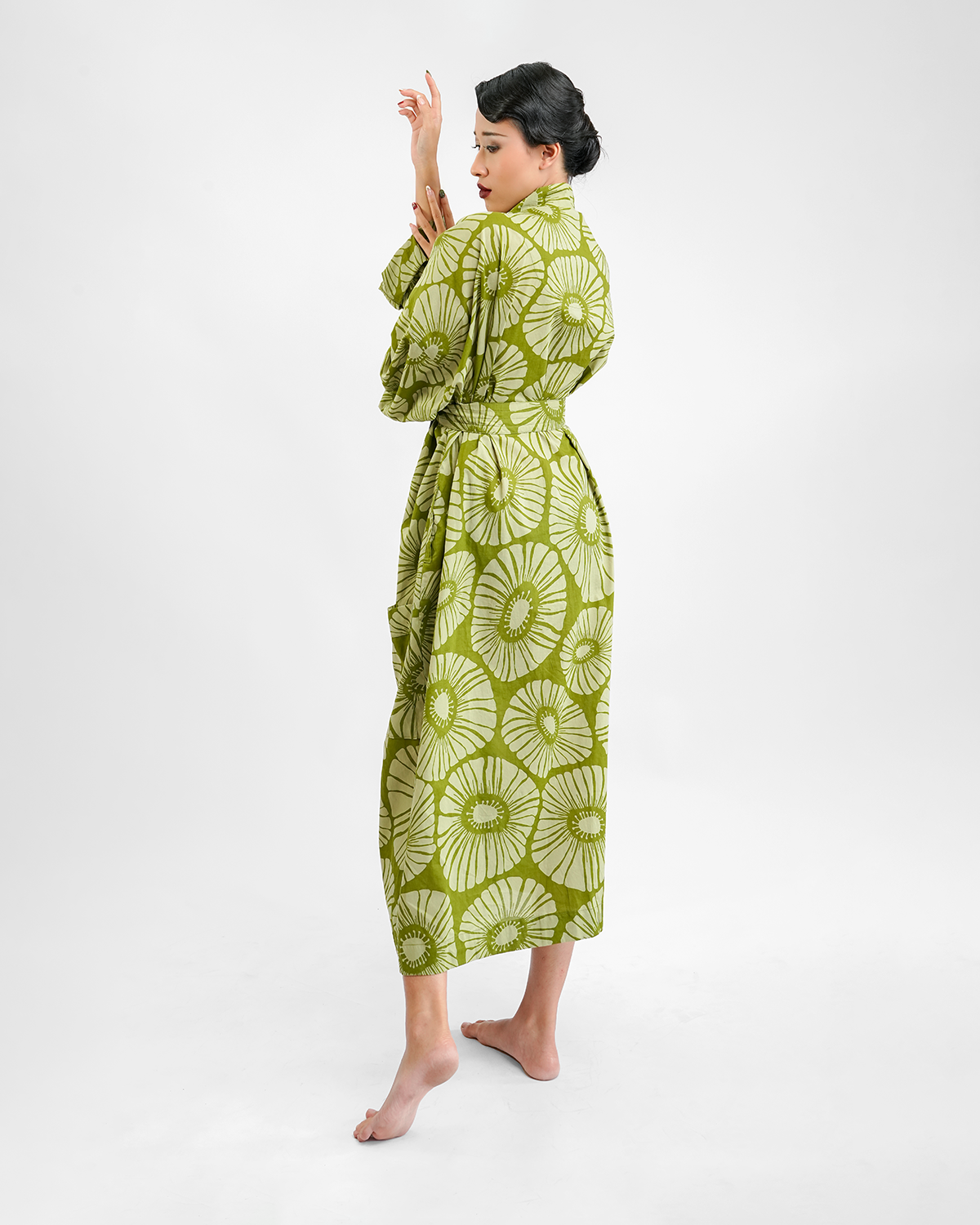 Avocado Organic Cotton Kimono Robe, 3 sizes