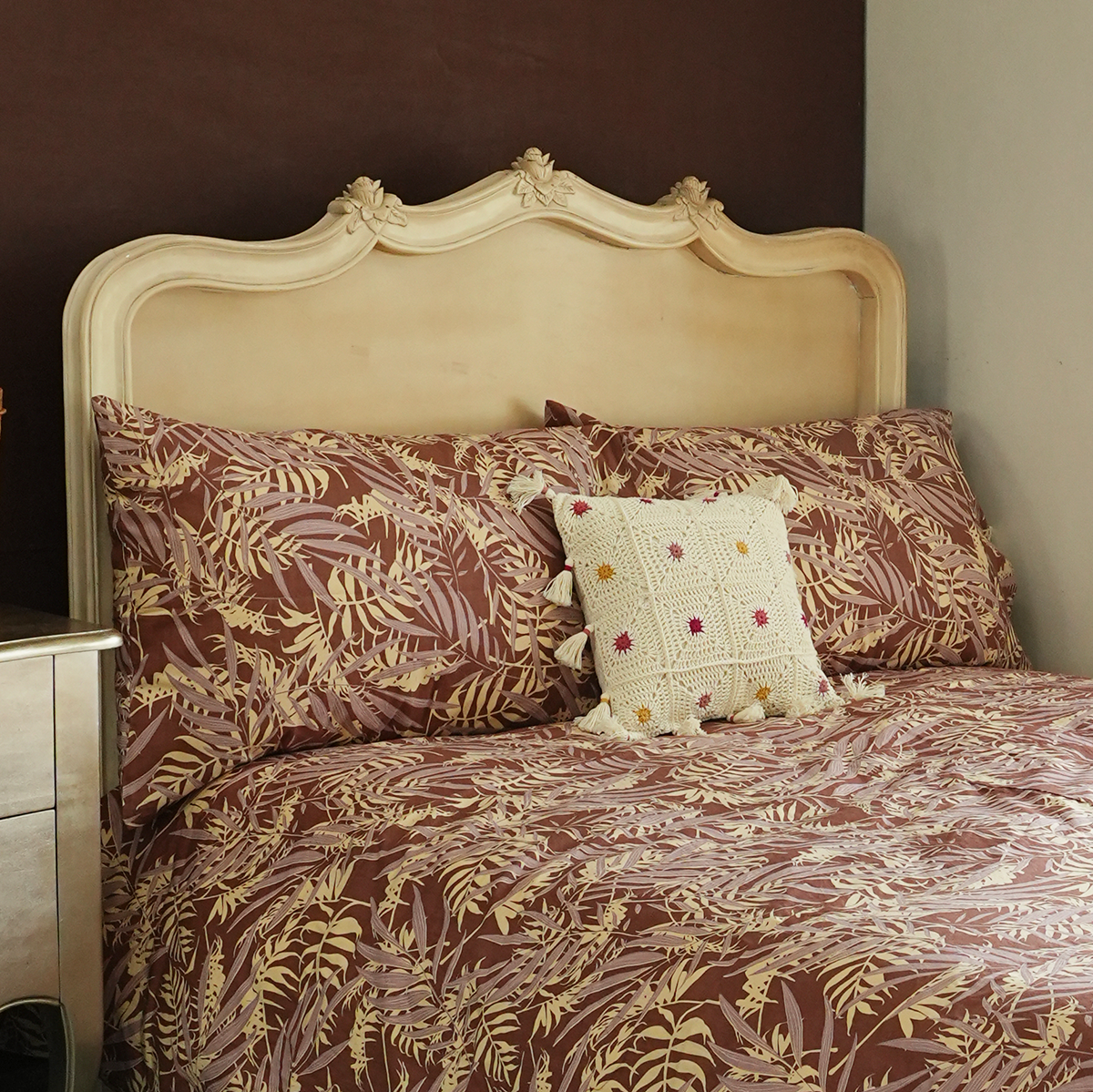 Sarung Bantal Standar Palm Lavender Sienna