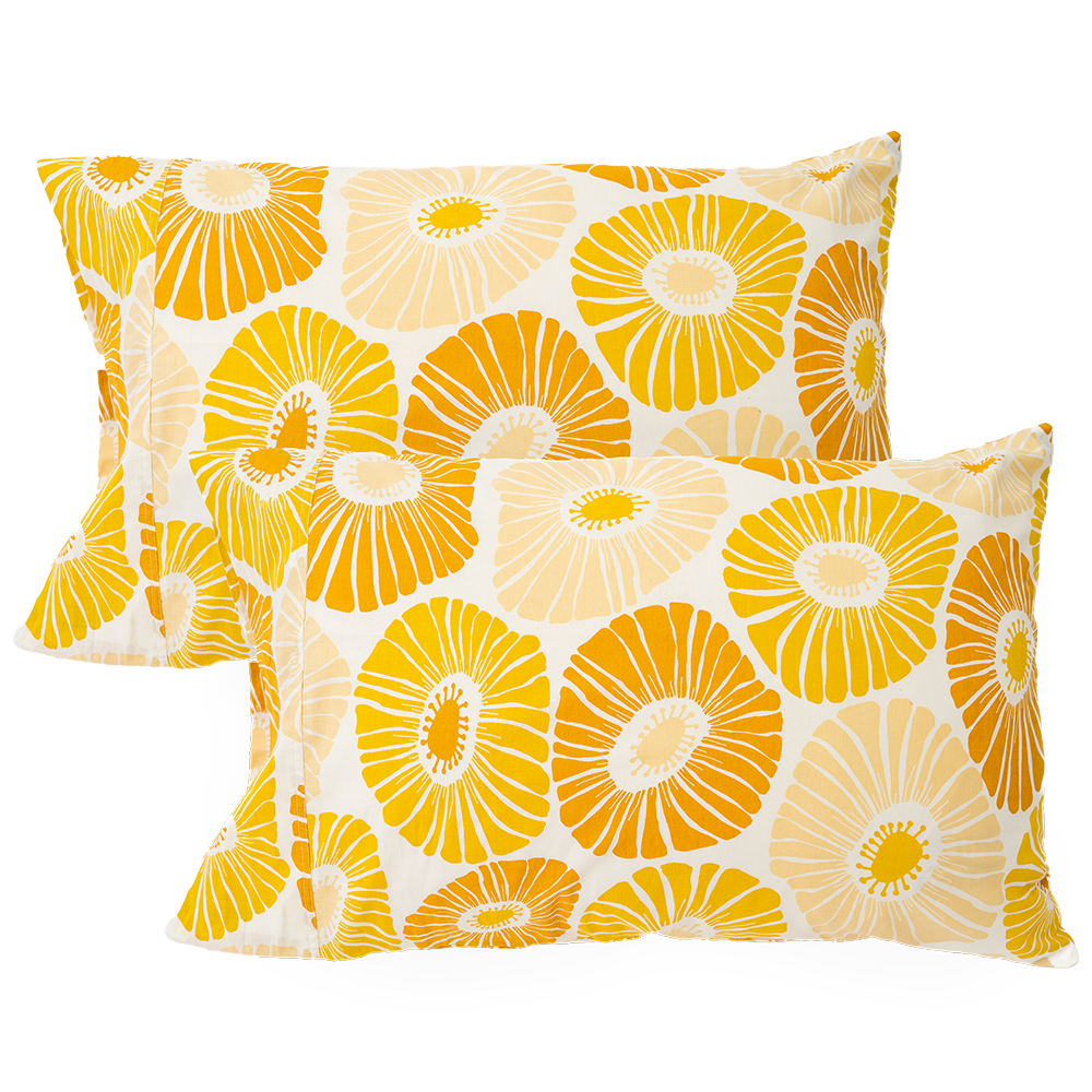 Retro Flower Sunshine Standard Pillow Cases