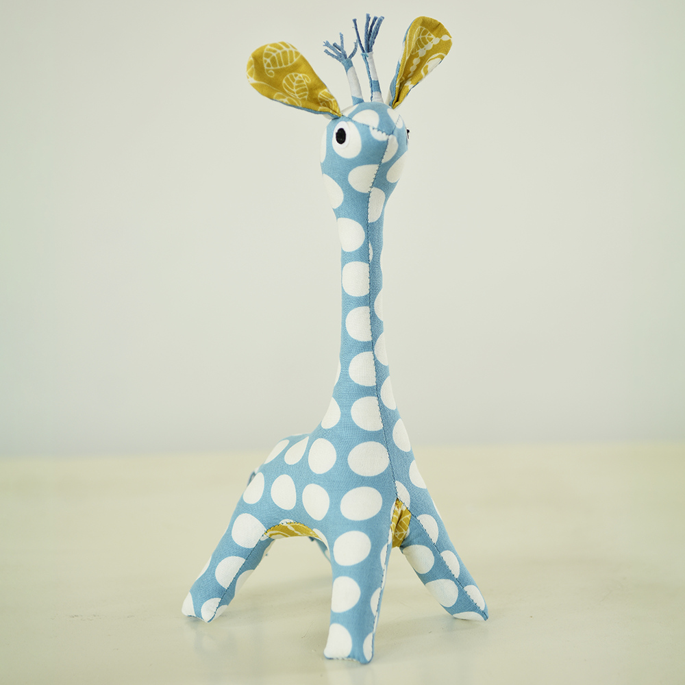 Sky Blue Scrappy Patchwork Giraffe, Baby