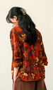 Blouse Top Rayon Bougainvillea Brown, 2 sizes