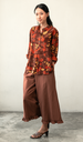 Blouse Top Rayon Bougainvillea Brown, 2 sizes