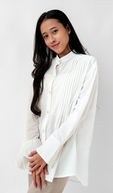 Organic Cotton Ruffle Shirt White, 2 sizes
