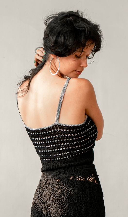 Crochet Bralette Rayon Black, 1 Size - SALE CLOTHING & KIDS