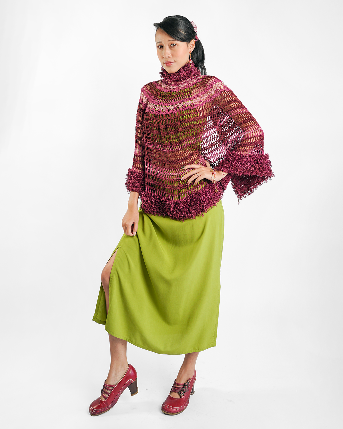 Avocado Rayon Straight Skirt, 2 sizes