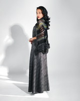 Onyx Fluffy Trim Crocheted Capelet, 1 size