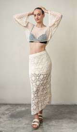 Crochet Midi Skirt Rayon white, 3 Sizes - SALE CLOTHING & KIDS