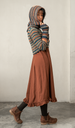 Semi Swing Ruffle Dress Cotton Linen Brown - 3 sizes