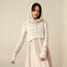 Crochet Hood Cashmere Rayon Cream