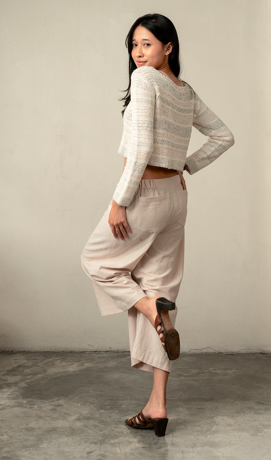 Cotton/Linen Piazza Pants Natural - S, M, L