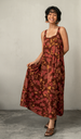 Romantic Dress Rayon Bougainvillea Brown, 3 sizes