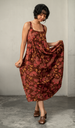 Romantic Dress Rayon Bougainvillea Brown, 3 sizes