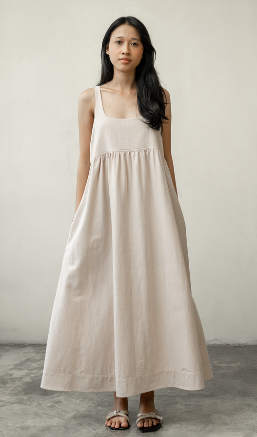 white christmas dresses Cotton Midi Relaxed Fit Dress M