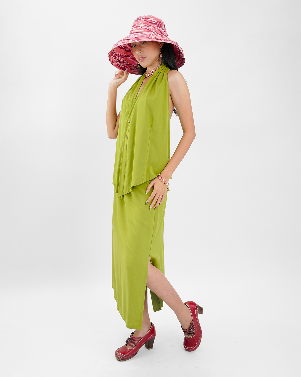 Avocado Rayon Draped Top, 1 size