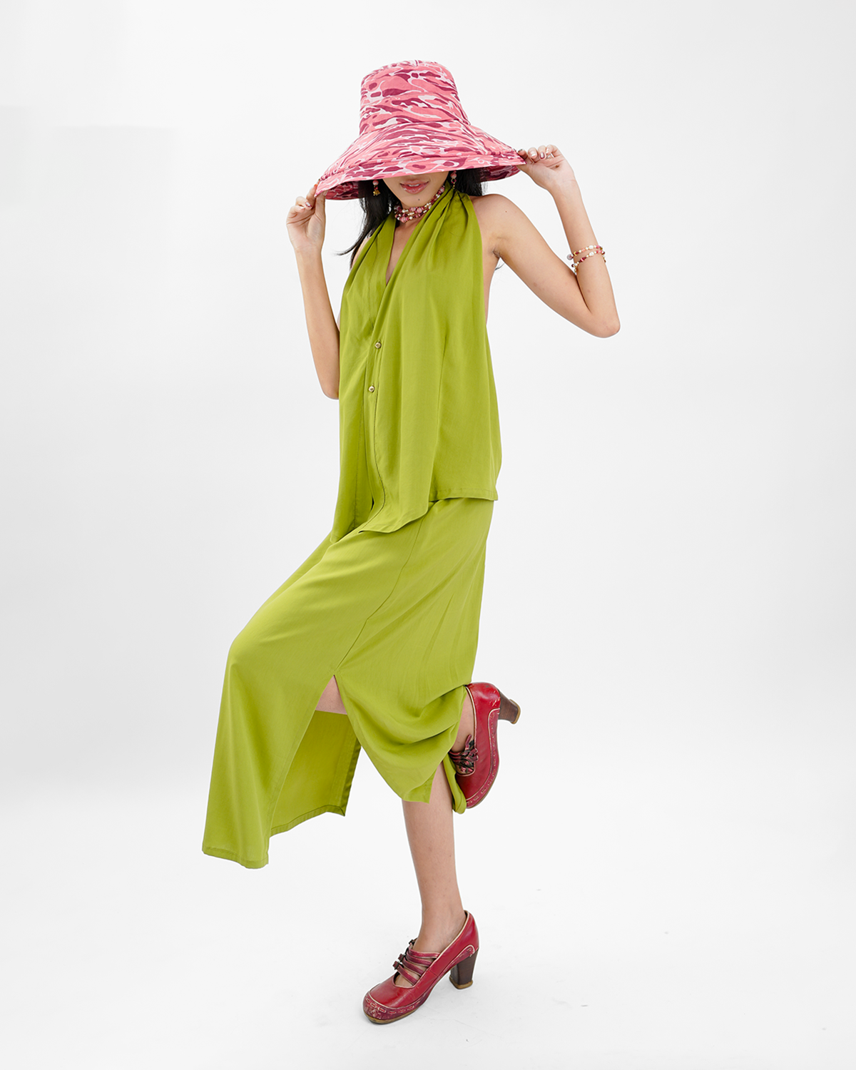 Avocado Rayon Draped Top, 1 size