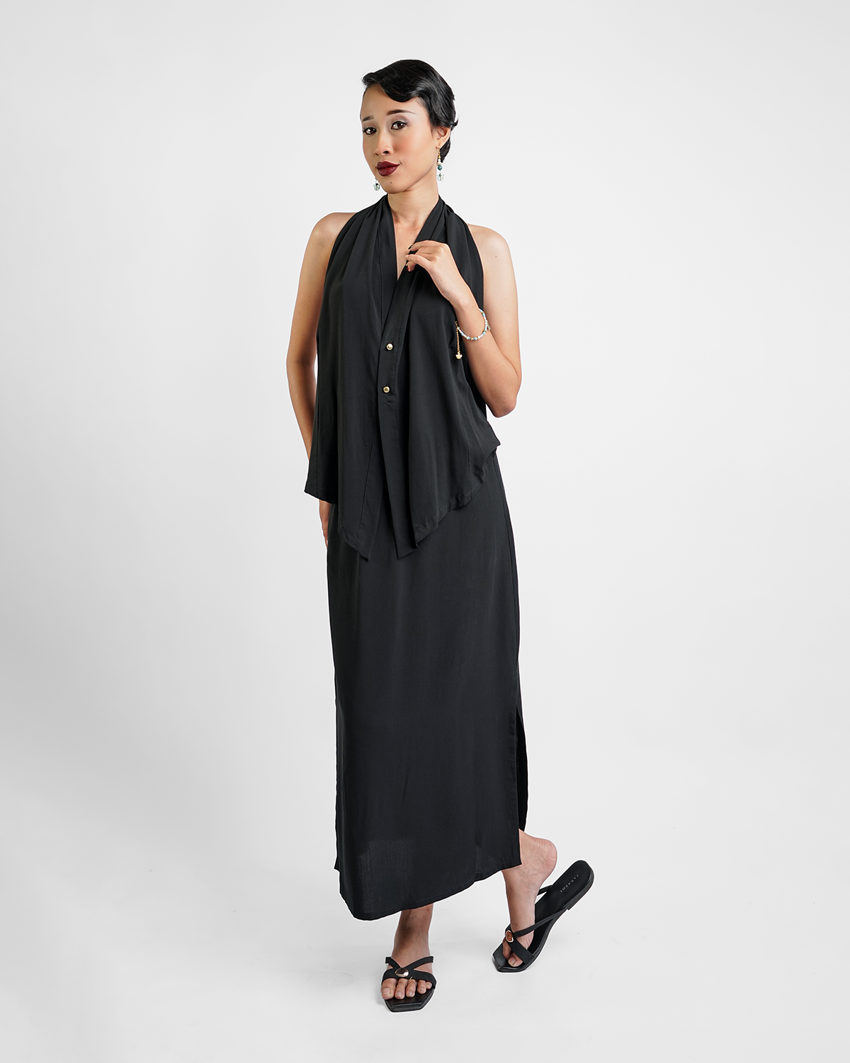 Black Rayon Straight Skirt, 2 sizes