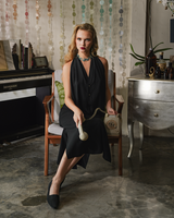Black Rayon Draped Top, 1 size