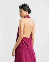 Claret Rayon Draped Top, 1 size